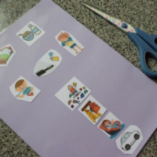 Vut out, and velcro the back, put in order of completion.